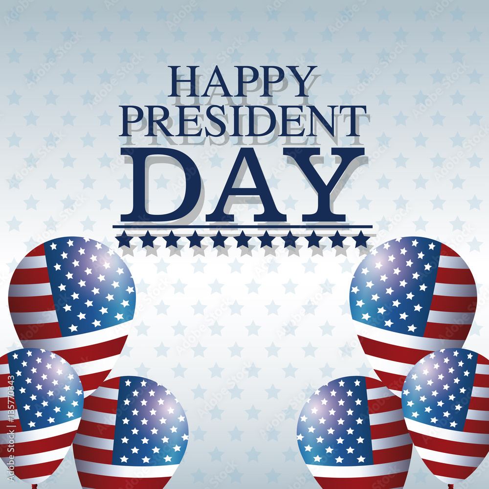 Obraz premium happy president day balloons creative decorative vector illustration eps 10