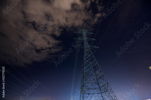 Electricity Tower on Night