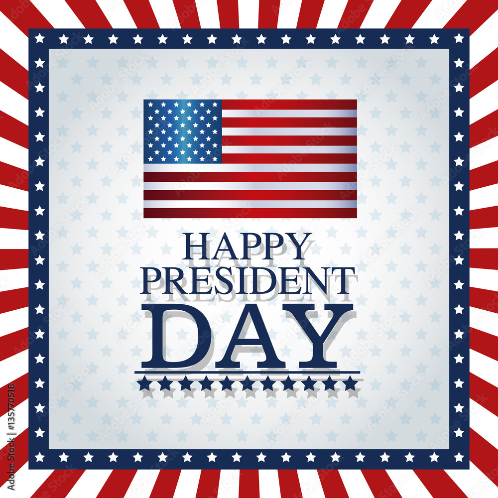 happy president day frame flag stars graphic vector illustration eps 10