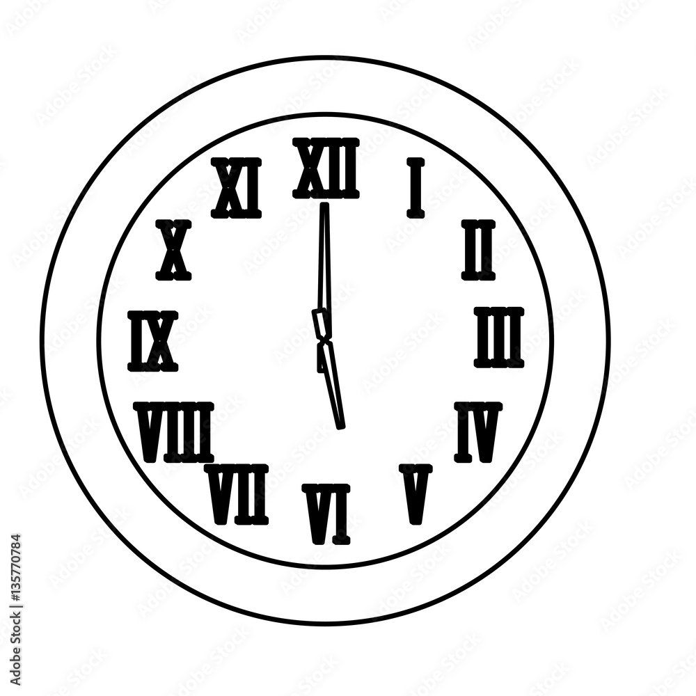 clock with roman numbers icon image vector illustration design vector