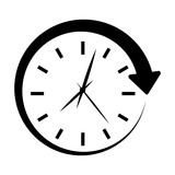 round wall clock icon image vector illustration design