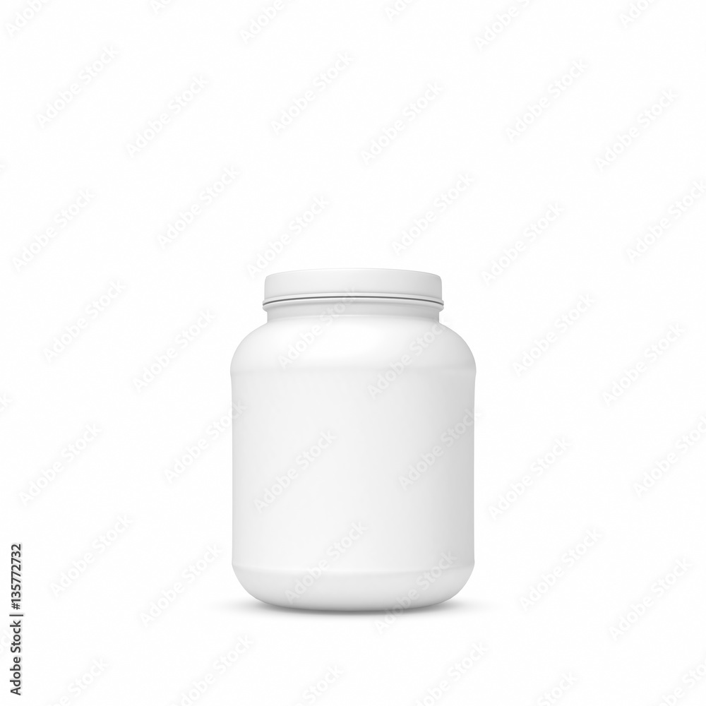 Rendering of white blank round can Rendering of white blank round can