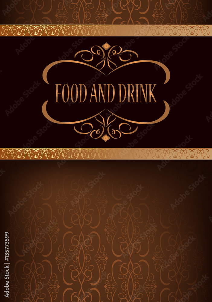 Restaurant menu vintage label, vector illustration