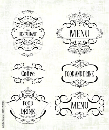 labels set menu for restaurants and cafe