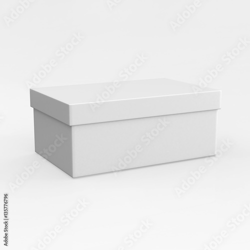 Realistic Rendering Of Shoe Box 3D Illustration With White Background © devrawat21