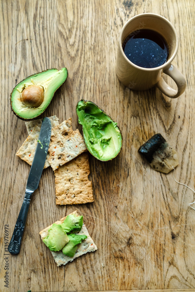 breakfast with avocado toast