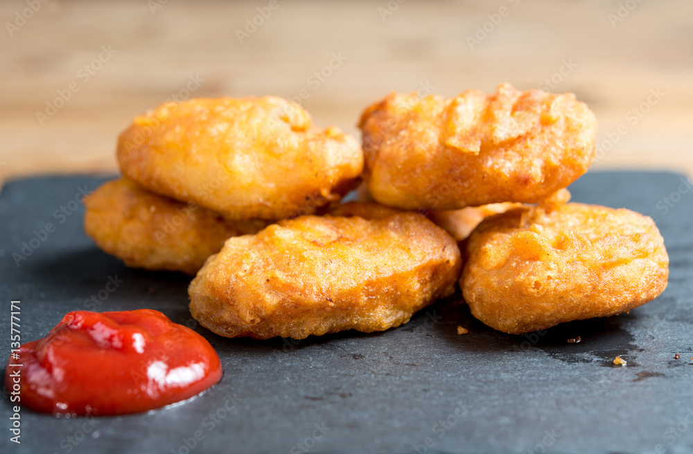 fried Chicken nuggets with sauce fried Chicken nuggets with sauce