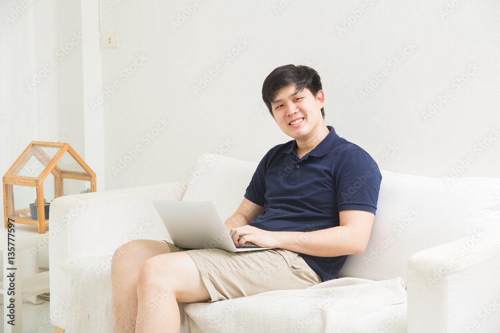 Asian man working at home Asian man working at home
