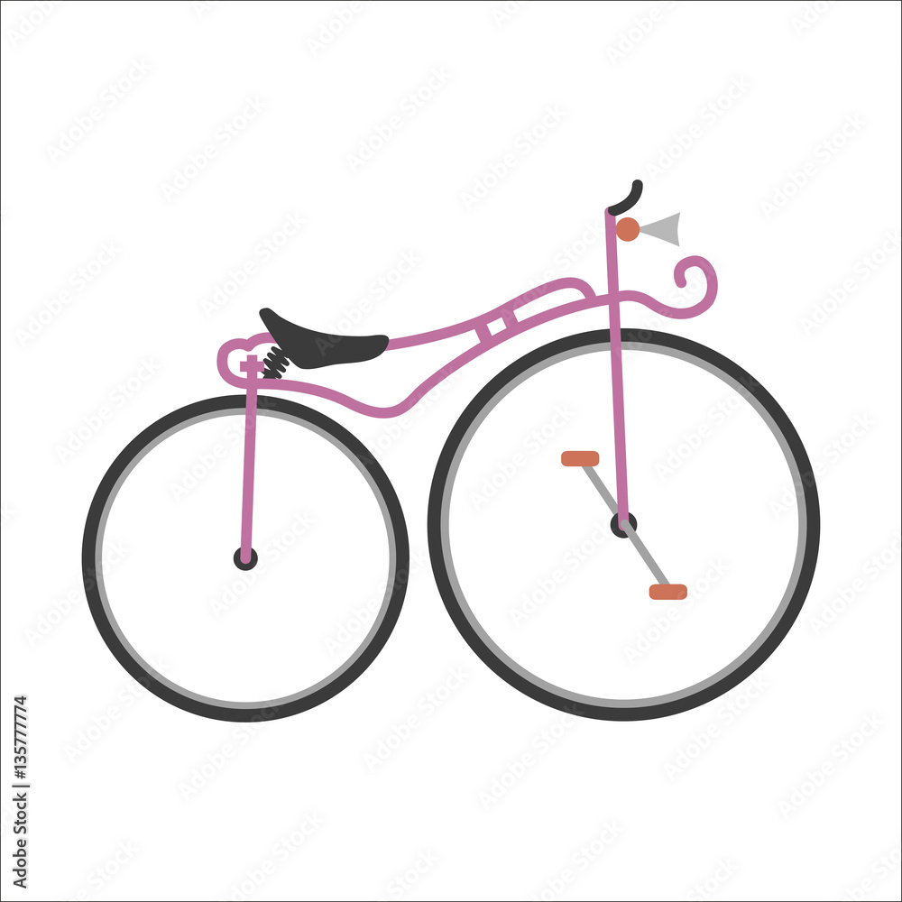 Hipster bicycle flat vector illustration. Hipster bicycle flat vector illustration.