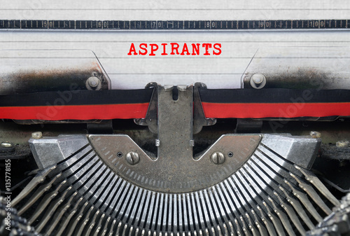 ASPIRANTS Typed Words On a Vintage Typewriter Conceptual