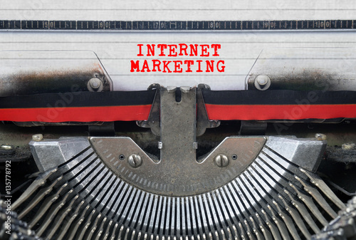INTERNET MARKETING Typed Words On a Vintage Typewriter Conceptual