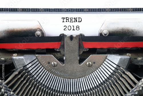 TREND 2017 typed words on a Vintage Typewriter Conceptual