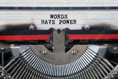 WORDS HAVE POWER Typed Words On a Vintage Typewriter Conceptual