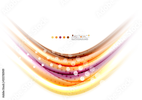 Multicolored lines on white, motion concept abstract background