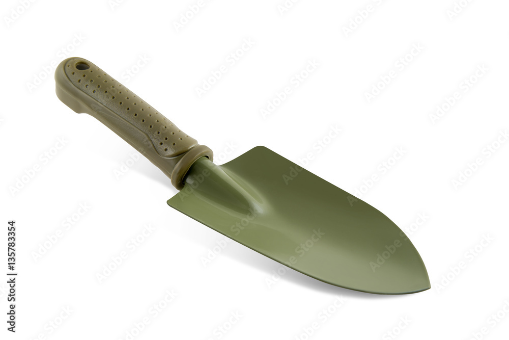 Gardening tools, hand Trowel on top view, isolated on white background. Gardening tools, hand Trowel on top view, isolated on white background.