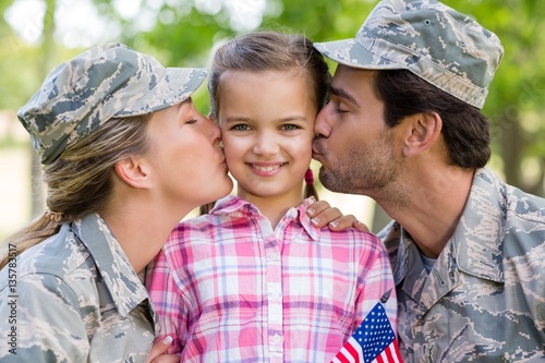 Military couple with their daughter