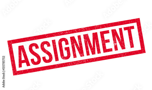 Assignment rubber stamp. Grunge design with dust scratches. Effects can be easily removed for a clean, crisp look. Color is easily changed.