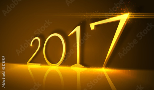 2017 golden numbers. Vector design.