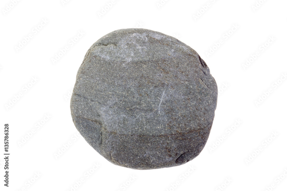 Pebble from beach against a white background Pebble from beach against a white background