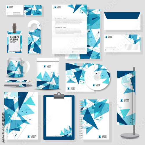 Technology corporate identity template Stationery design set in vector format