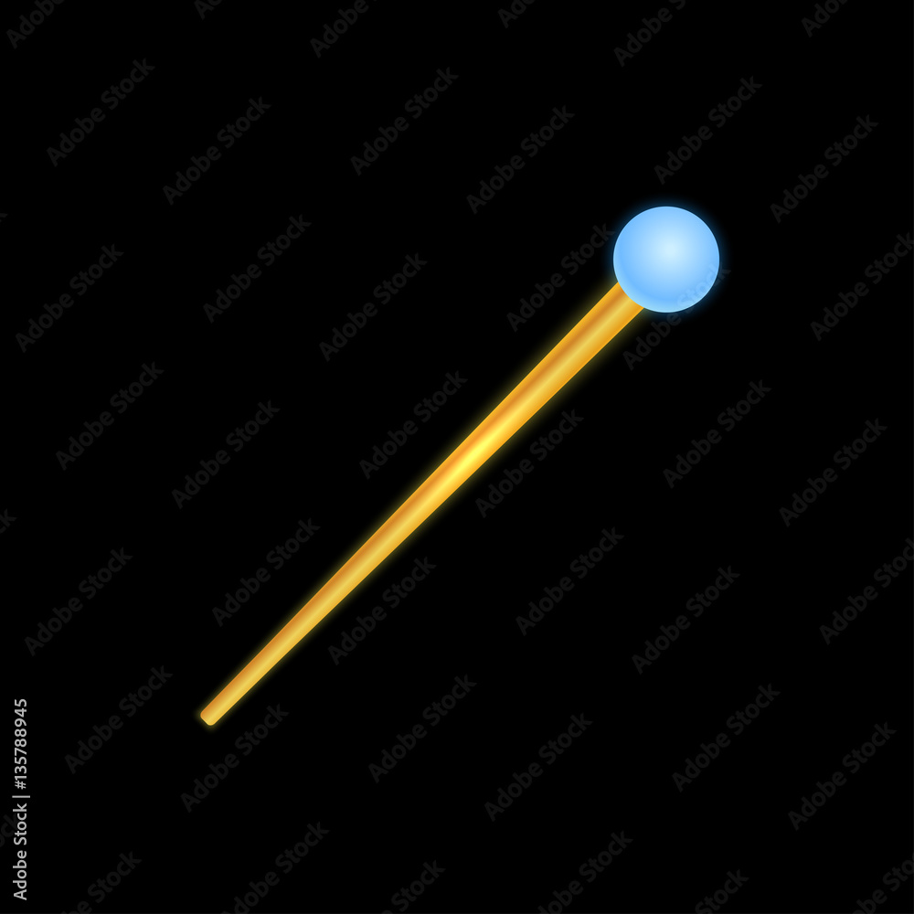 Golden magic wand . Vector illustration. Golden magic wand . Vector illustration.