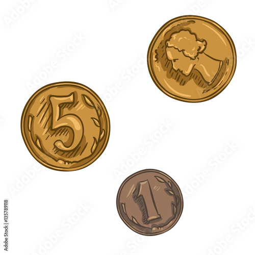 Vector Set of Cartoon Coins