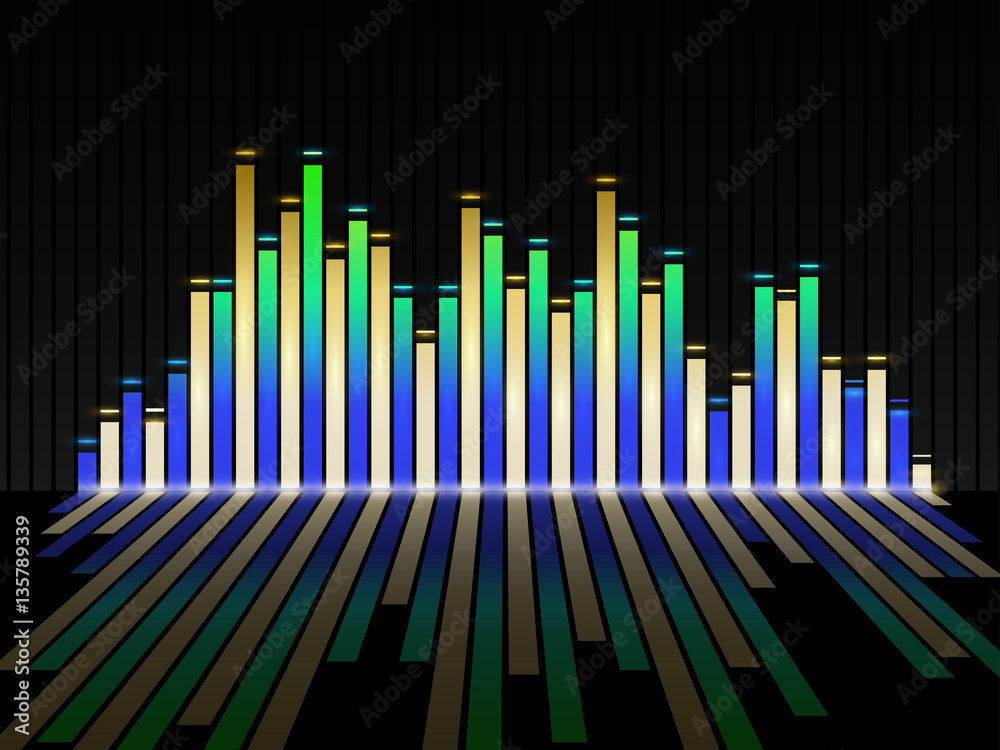 Obraz premium Music equalizer background. Vector illustration.