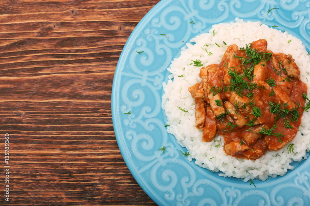 Rice with meat in tomato sause Rice with meat in tomato sause