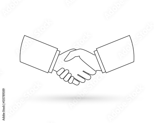 Handshake icon in line art