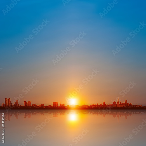 abstract background with sunset in Tallinn