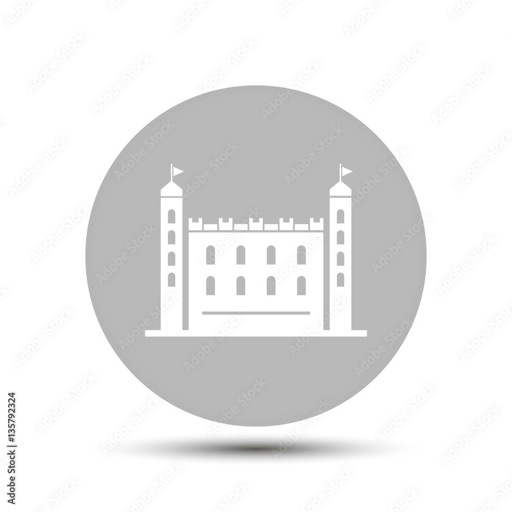 fortress. vector icon on gray background