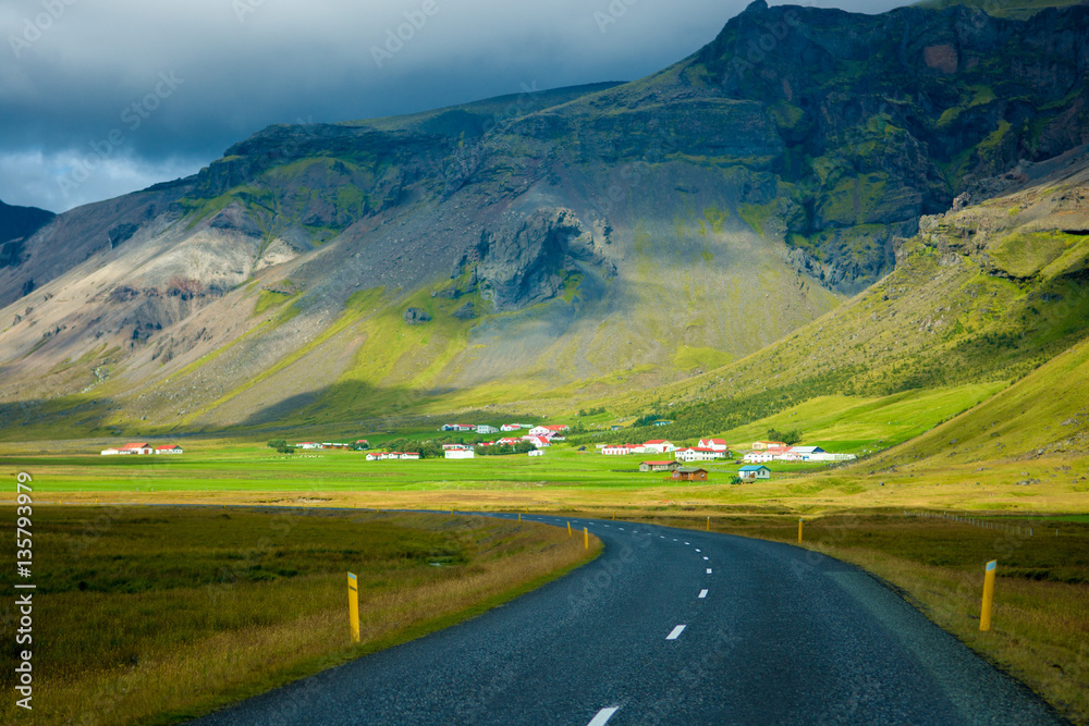 Iceland, the village in the road