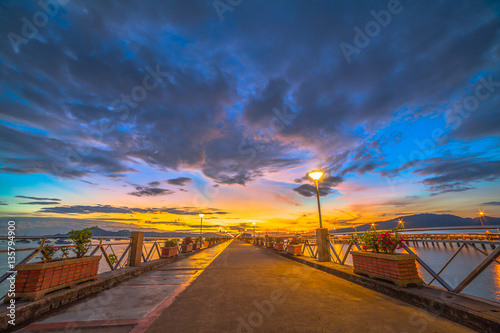 beautiful sun shine at Chalong pier