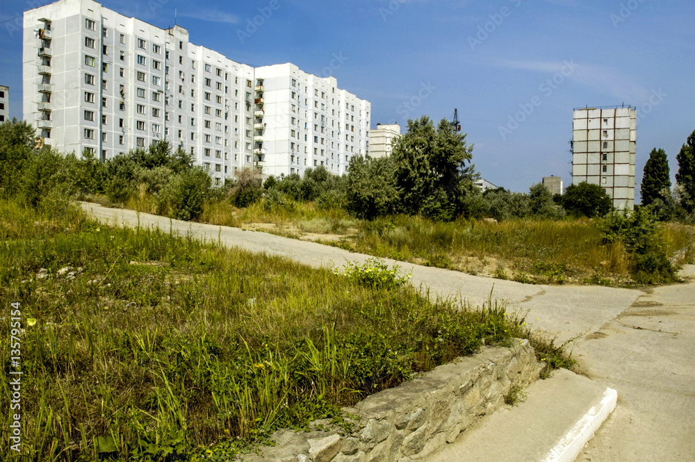 Crimea, Scolkine, blocks of communist flats, Ukraine