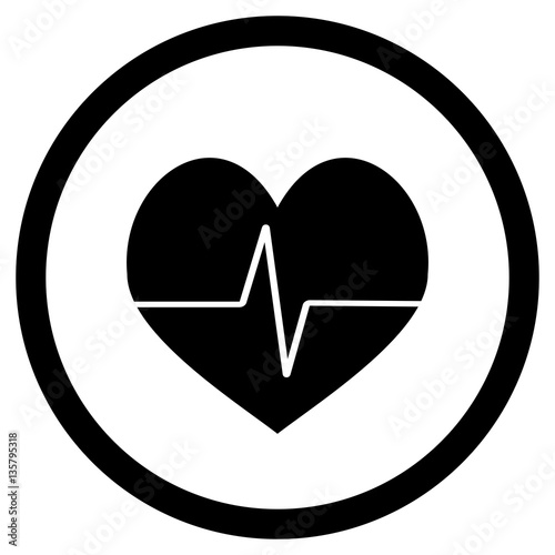 Pulse black icon vector
