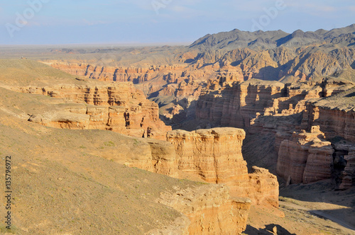 Sharyn Canyon (also known as Charyn Canyon) on the Sharyn River in Kazakhstan 