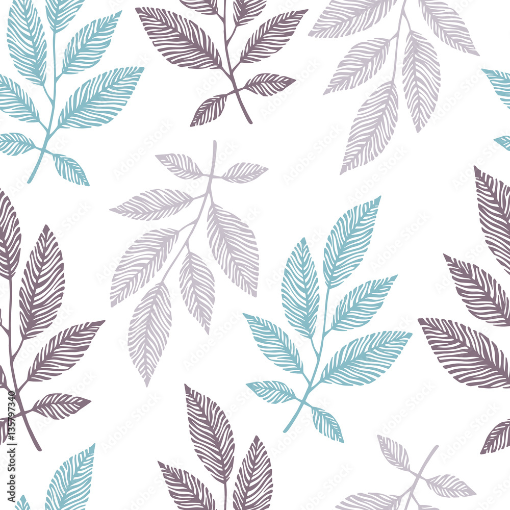 Seamless pattern with hand drawn branches. Seamless pattern with hand drawn branches.