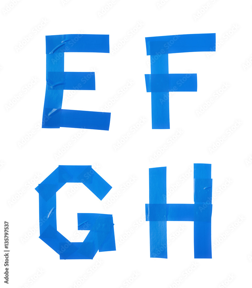 Letter symbols made of insulating tape Letter symbols made of insulating tape