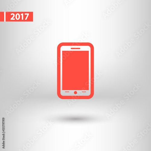 mobile smartphone icon, vector illustration. Flat design style