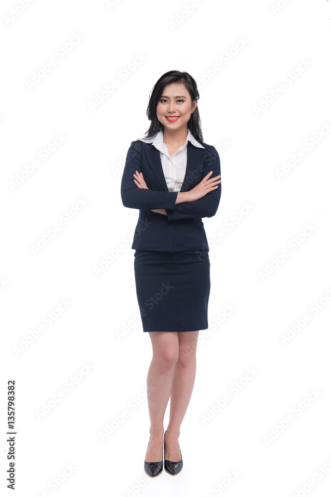 Full body of an attractive young businesswoman isolated on white Full body of an attractive young businesswoman isolated on white