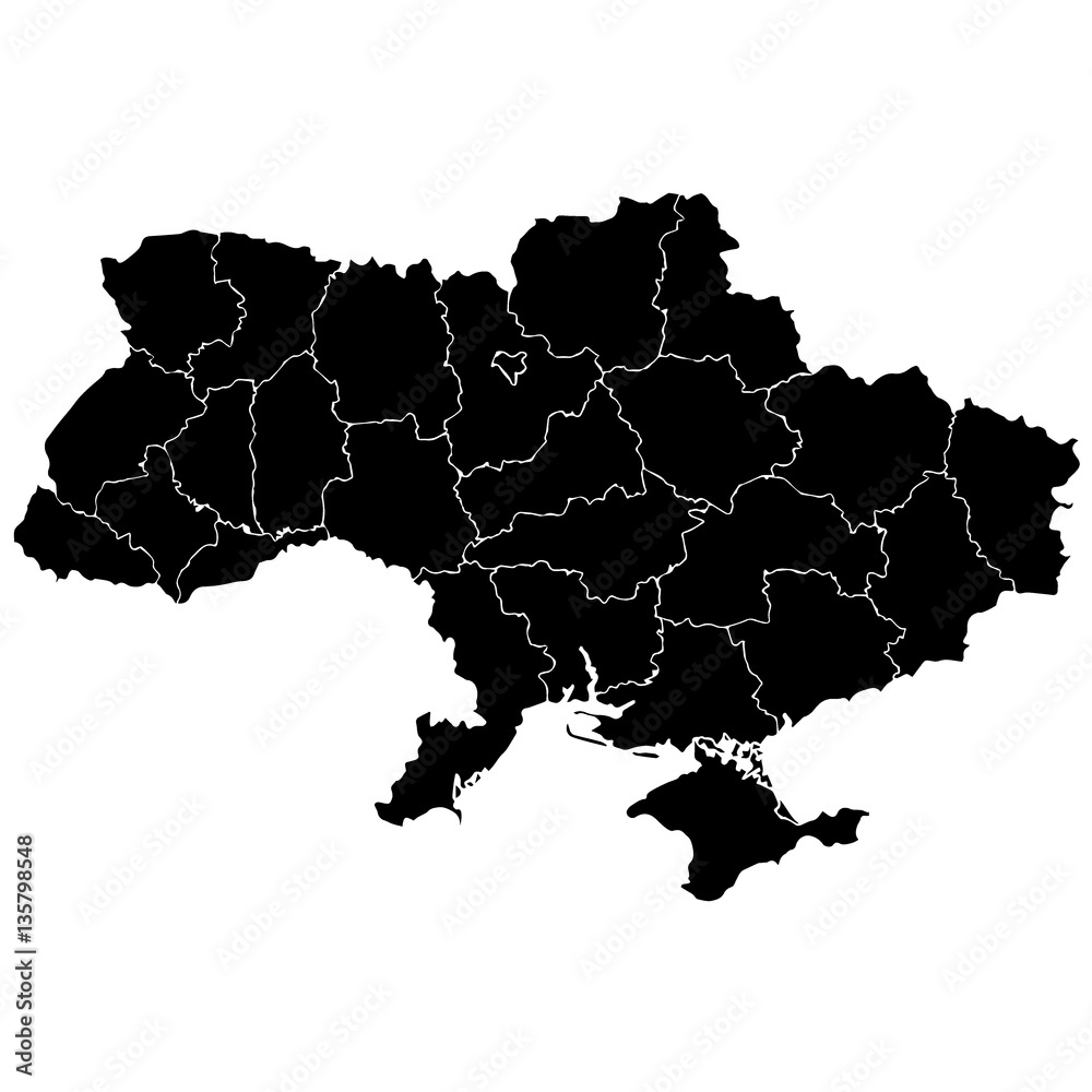Obraz premium Map of Ukraine on a white background