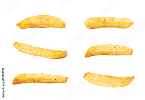 Fotografiet French fried potato slice isolated