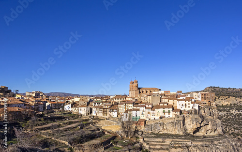 Obraz na płótnie Beautiful mountain village Villarluengo, Spain w salonie