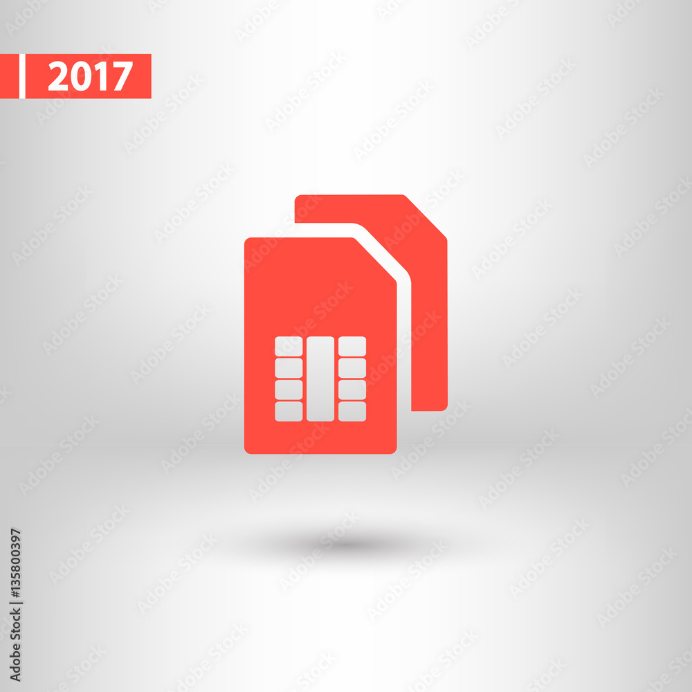 sim card icon, vector illustration. Flat design style sim card icon, vector illustration. Flat design style