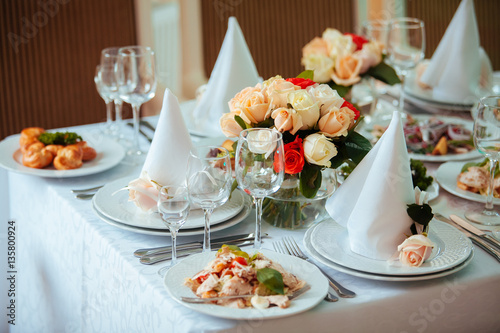 serving wedding table