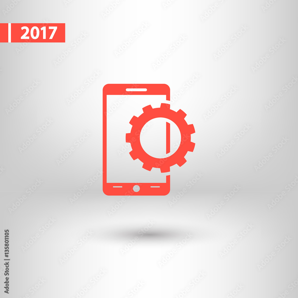 setting parameters, mobile smartphone icon, vector illustration. Flat design style setting parameters, mobile smartphone icon, vector illustration. Flat design style