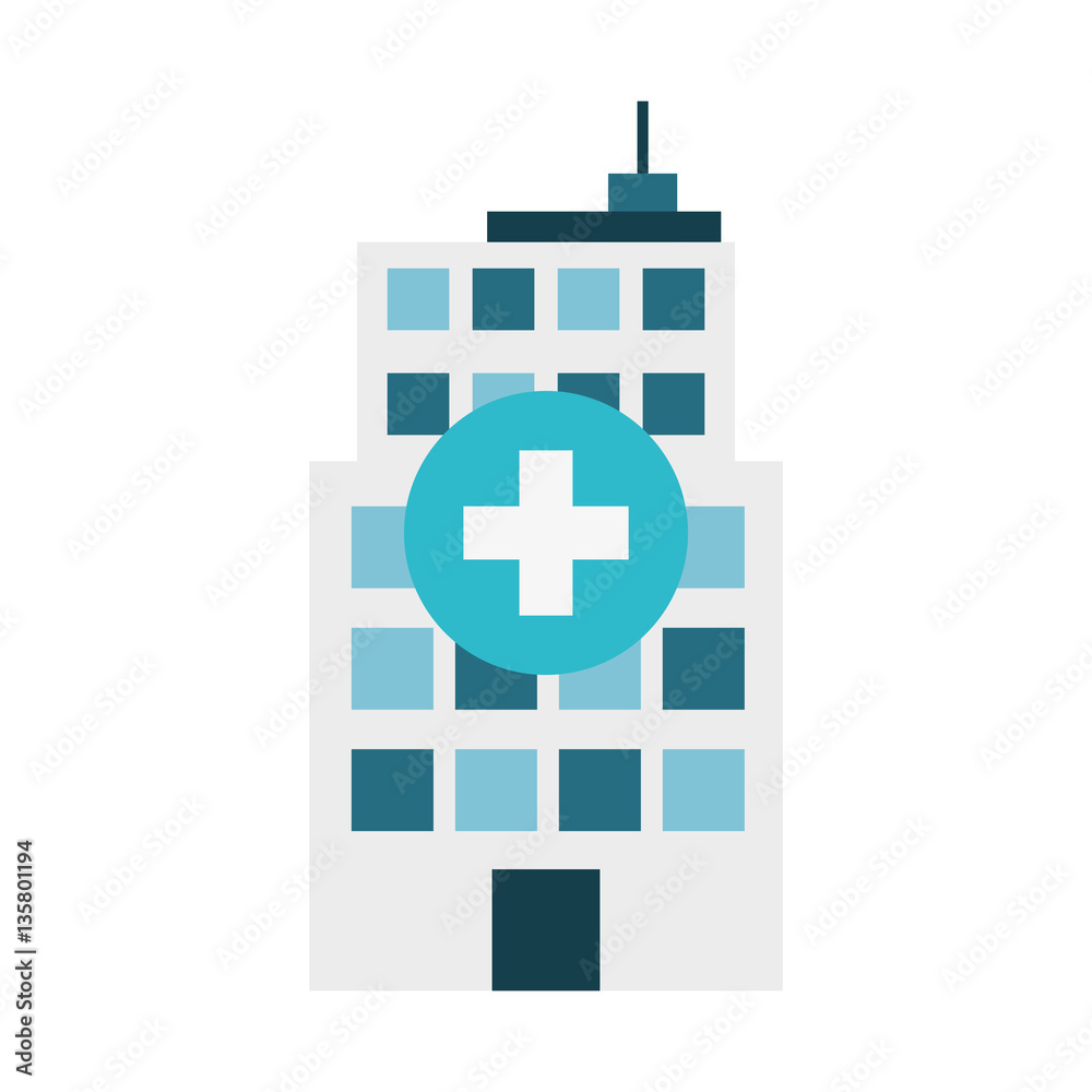 Fototapeta premium blue hospital image design, vector illustration icon