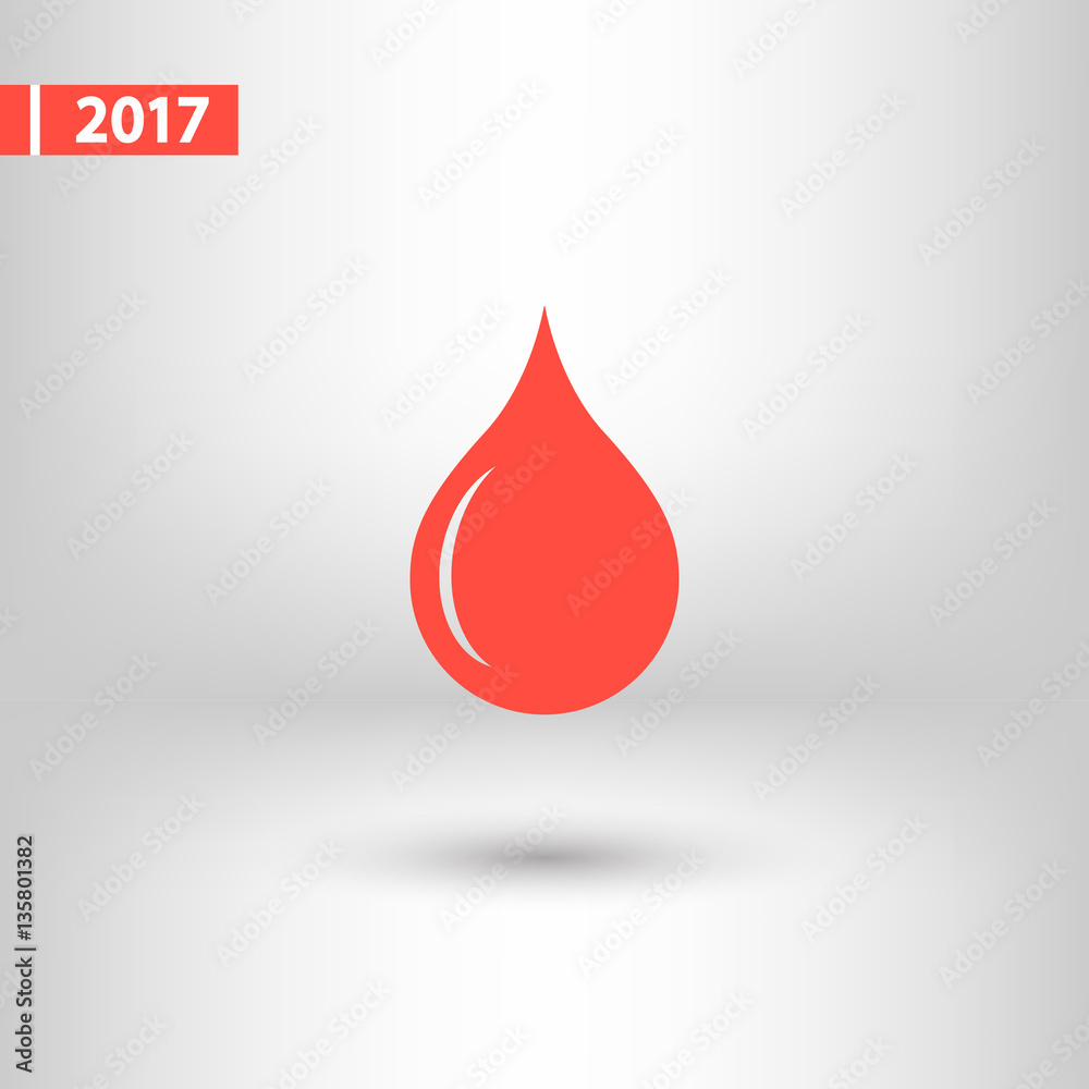 Obraz premium drop icon, vector illustration. Flat design style