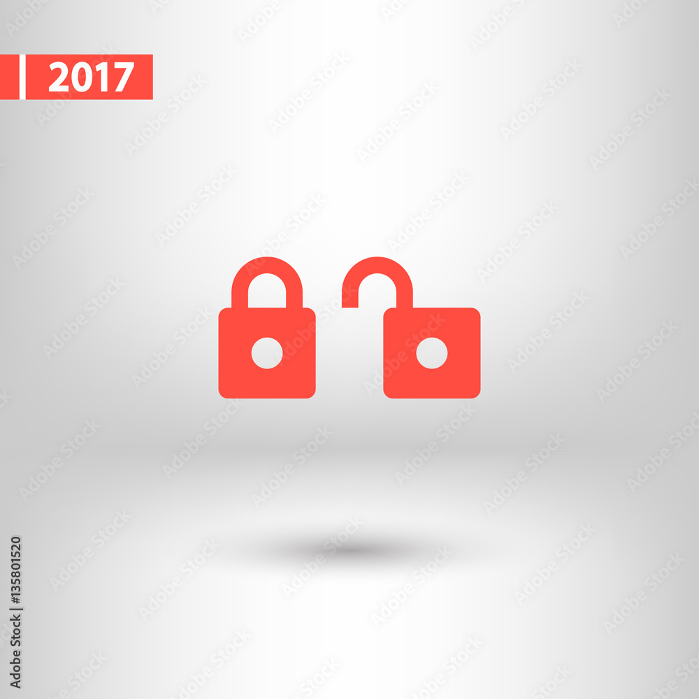 lock icon, vector illustration. Flat design style lock icon, vector illustration. Flat design style