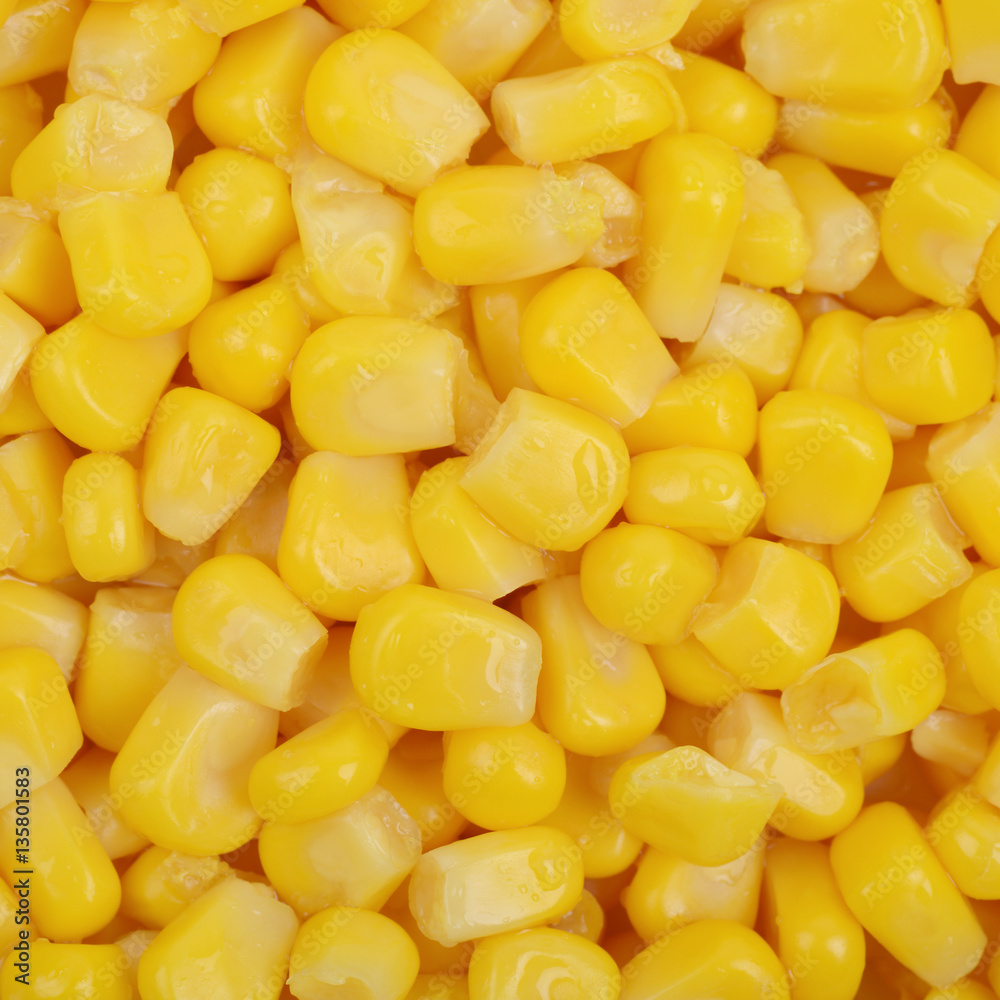 Surface coated with the canned corn Surface coated with the canned corn